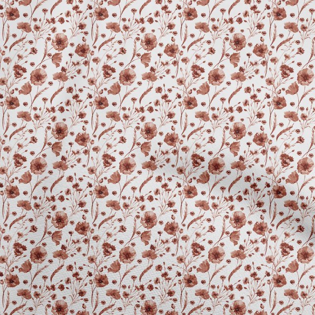 oneOone Tissu Jersey Viscose Pêche Foncé2 Matériel de Robe Floral Tissu Imprimé au Mètre 60 Pouces de Large