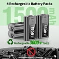 thumbnail image 3 of Xbox Rechargeable Battery Pack and Charger, OIVO 4 x 1500 mAh Xbox Controller Battery Packs for Xbox Series X|S/Xbox One/Elite X/S Controller, Xbox Accessories, 3 of 6