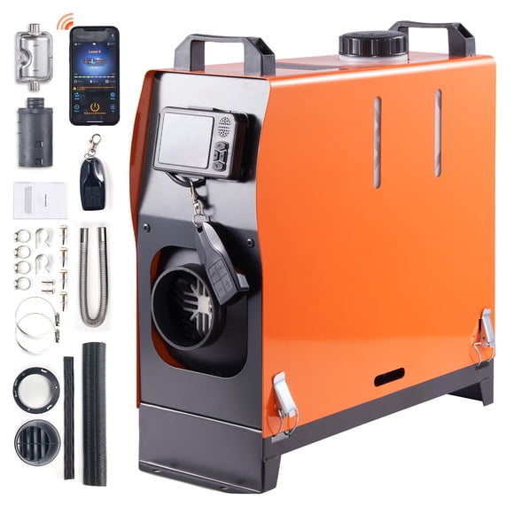 KFFKFF Chauffe-Air Diesel 8 KW avec Contrôle par Application Bluetooth, Conception Intégrée, Réglage Automatique de l'Altitude, Télécommande et Écran LCD pour VR, Remorques, Campeurs, Fourgonnettes et Bateaux