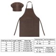 thumbnail image 2 of TOPTIE Kids Apron and Chef Hat Set, Adjustable Cotton Child Cooking Kitchen Apron, S-XXL-Coffee-XL, 2 of 8