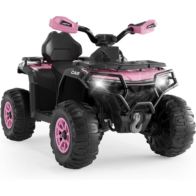 Electric Ride on ATV Car for Kids 3-8 Years, Remote Control, Spring Suspension, Bluetooth, Music, Early Education, for Toddlers & Big Kids