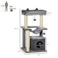 thumbnail image 2 of Grey Multi-Level Cat Tree Tower with Condo, Hammock & Scratching Post - 35.5" Tall Activity Center for Kittens & Small Cats - Living Room & Bedroom Use, 2 of 7