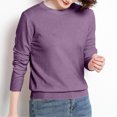 thumbnail image 5 of Yuyuzo Long Sleeve Shirts for Women Crewneck Ribbed Knit Sweater Tops Solid Color Loose Pullover, 5 of 5