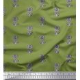 thumbnail image 1 of Soimoi Japan Crepe Satin Fabric Floral Block Print Fabric by The Yard 42 Inch Wide, 1 of 3