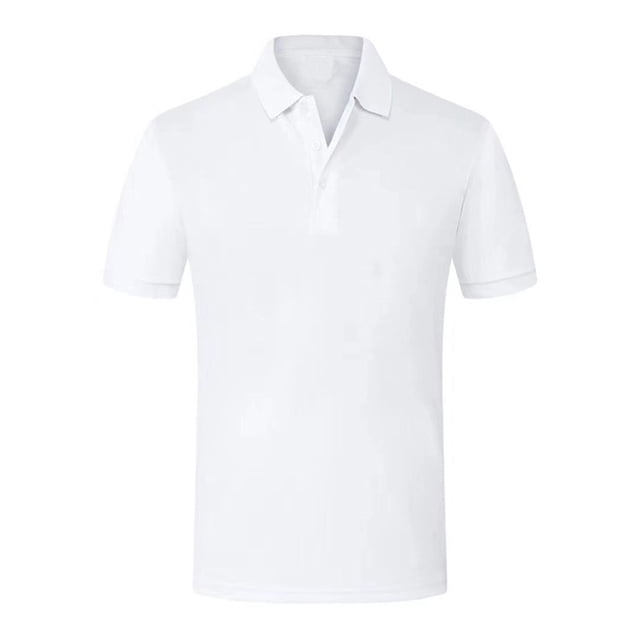 UKAP Man Shirt Lapel Collared Polo Top Two Buttons Soft Spring Blouse Sichuan Shirt Black Label-white L