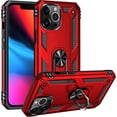thumbnail image 1 of iPhone 13 Pro Case, Military Armor 360°Unbreakable Swivel Ring Kickstand [Work with Magnetic Car Mount] Slim Shockproof Durable Cover Holster Compatible Apple iPhone 13 Pro Cover - Red, 1 of 5