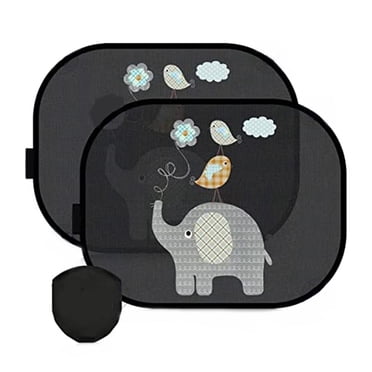 Car Sun Shade Baby with UV Protection, Car Window Sun Shade for Children with Cute Animal Motifs, 44 x 36 cm, 2