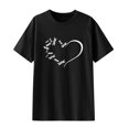 thumbnail image 4 of EQWLJWE Hauts d'Été pour Femmes Hauts pour Femmes Liquidation Mode Femme Uni Col Rond Imprimé T-Shirt à Manches Courtes Impression Blouse Ample Hauts, 4 of 5