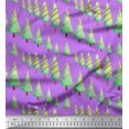thumbnail image 1 of Soimoi Purple polyester Crepe Fabric Christmas Tree Print Fabric by Yard 42 Inch Wide, 1 of 3