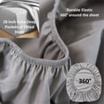 thumbnail image 4 of Real 1000 Thread Count RV Short King Size Sheets 100% Egyptian Cotton 4 PC Sheet Set, Luxurious Bedsheet Sets Soft Silky Sateen Weave, Breathable, Fits Upto 28 Inch EXTRA DEEP POCKET - White, 4 of 7