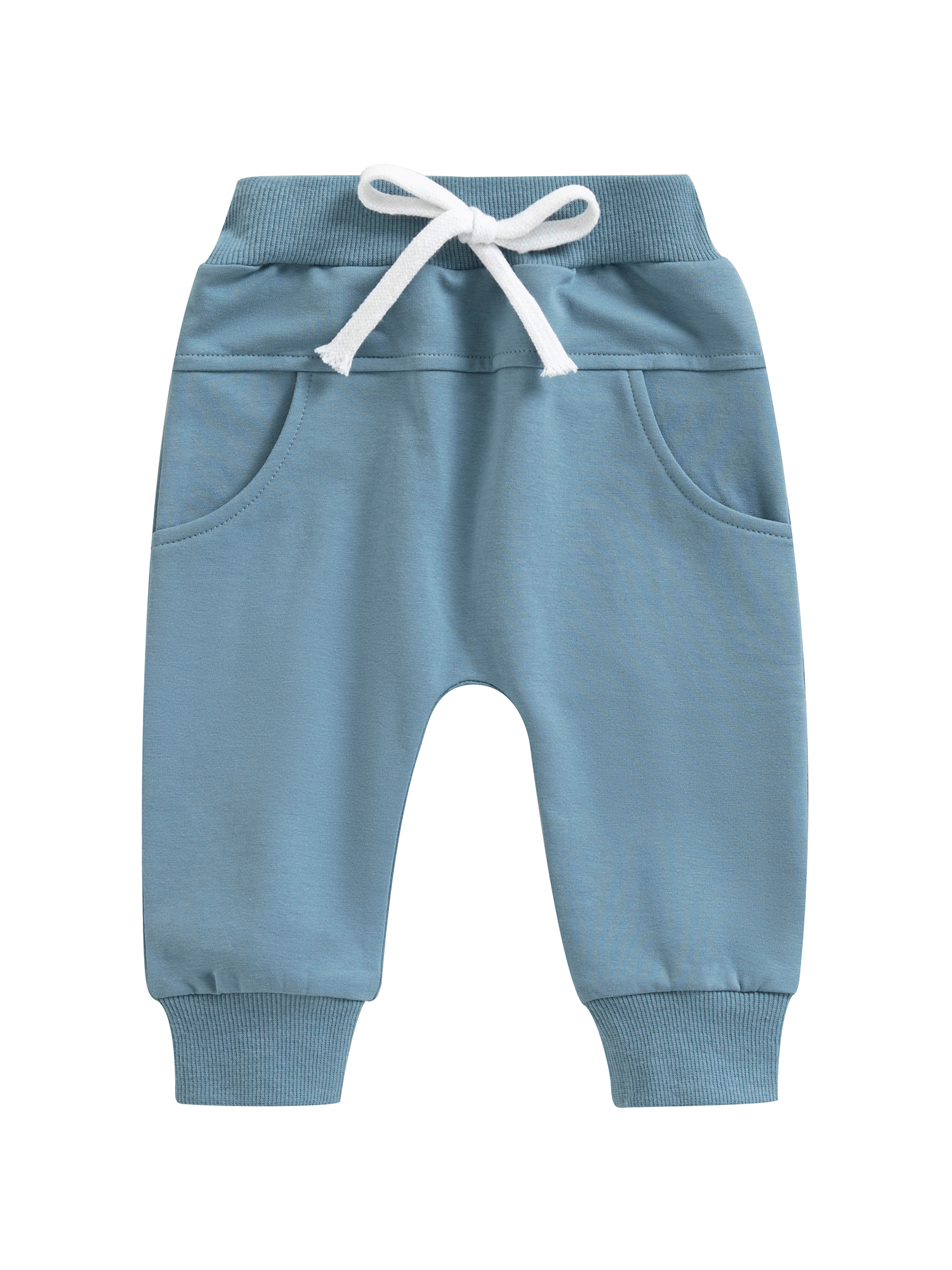 Faithtur Baby Boys Sweatpants, Elastic Waist Drawstring Solid Fall Trousers with Pockets for Casual Daily