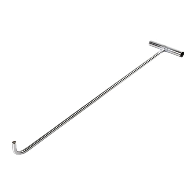 QualitChoice Manhole Hook Tool Trampoline Open Manhole Steel Sharp Single Hook Duty 68cm Heavy Cover Silver 38cm Blunt