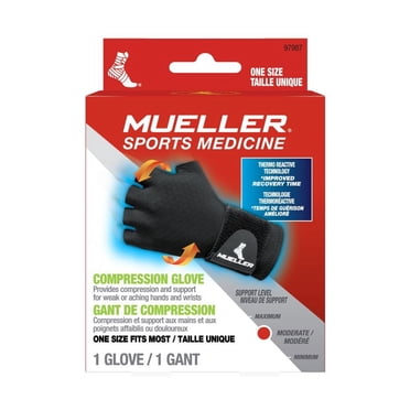 Gant de compression réversible Mueller, noir, taille unique, droitier ou gaucher