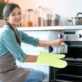 thumbnail image 1 of EGNMCR Kitchen Gadgets 1 PC Solid Color Quilted Microwave Non Scalding Heat Resistive High Temperature Non Slip Gloves Kitchen Oven Baking Special Suitable For Kitchen Restaurant Polyester mittens, 1 of 6