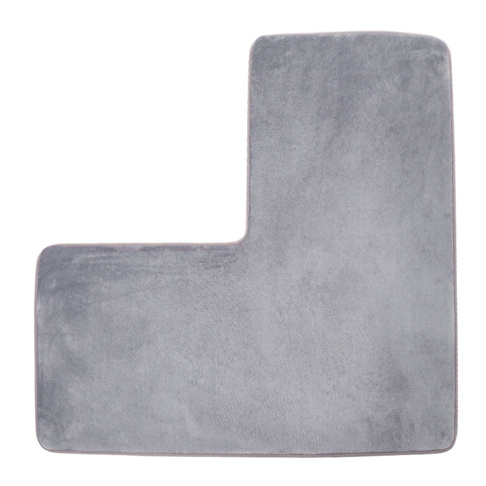 Bfogop Bathroom Rug, L-Shaped Dark Grey Bath Mat, Non Slip Corner Shower Mat, Water Absorbent Soft Bath Rug, Fluffy Washable Rug Carpet for Square Shower, Tub, Bath Room