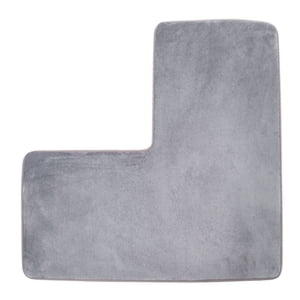 Bfogop Bathroom Rug, L-Shaped Dark Grey Bath Mat, Non Slip Corner Shower Mat, Water Absorbent Soft Bath Rug, Fluffy Washable Rug Carpet for Square Shower, Tub, Bath Room