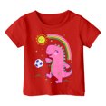 thumbnail image 1 of 6x T-Shirt Lépreux Filles Garçon et Fille Mode Décontractée Imprimé Col Rond Manches Courtes T-Shirt Haut, 1 of 3