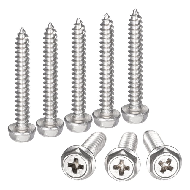 Unique Bargains Rondelle Hexagonale Phillips en Acier Inoxydable 304 M5 x 35 mm à Vis Autotaraudeuses, Lot de 25