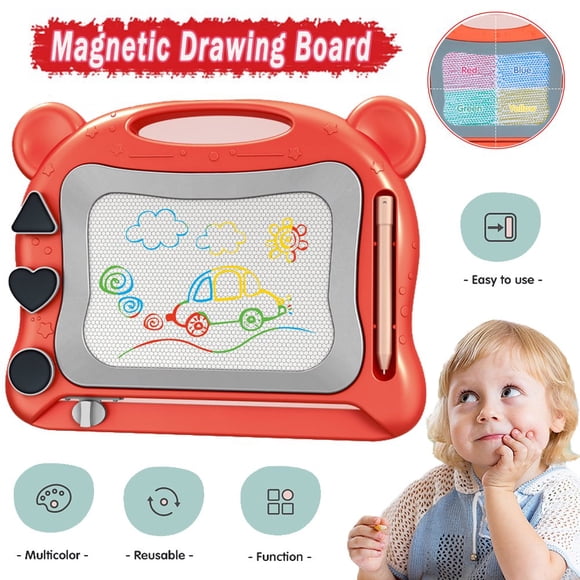JUNWELL Magnetic Drawing Board Toddler Toys for Girls Boys 2 4 6 Year Old Gifts Magnetic Doodle Board for Kids Etch Magnet Sketch Doodle Pad for Kid Age 1-6 Christmas Birthday Gifts