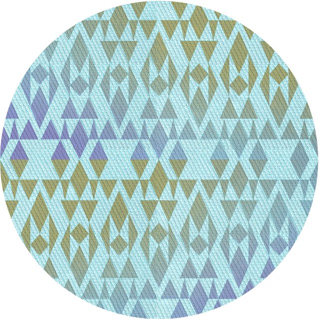 Ahgly Company Tapis Rond Lavable en Machine Bleu Lagon Transitionnel, 6 Pieds Rond