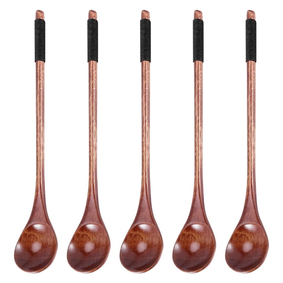5 Pcs Cuillères en Bois Cuillères de Cuisine Cuillères à Miel Cuillères à Riz Cuillère à Mélanger Cuillère à Thé en Bois pour Café Thé Confiture Sels de Bain