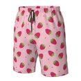 thumbnail image 4 of Wukai Strawberries Print Beach Trunks with Compression Liner Swimsuit Quick Dry Beach Sports Shorts with Pocket-Medium, 4 of 6