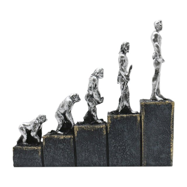 Ape Man Evolution Figure Sculpture Gorilla Model Collectible Animal Figurine for