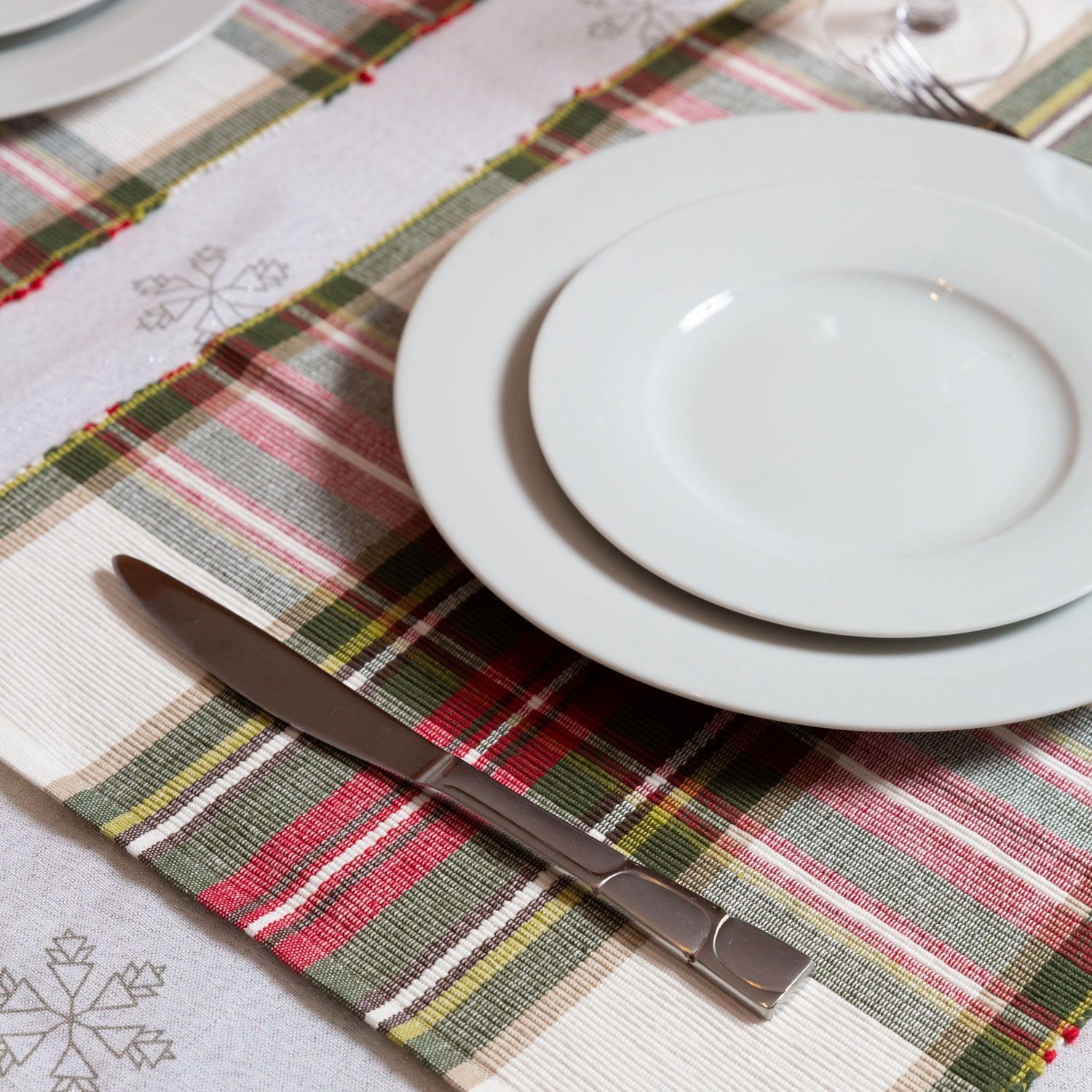 Set de 4 sets table en coton Buffalo Check Fabstyles, lavables machine, parfaits pour la cuisine et à manger ou les tables d'extérieur