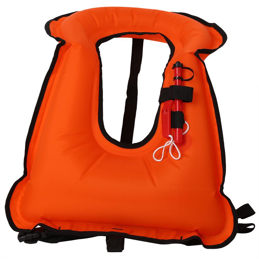 Adult Life Jacket Vest Inflatable Swimming Lifevest Snorkeling Surfing Boating Jackets(Orange)