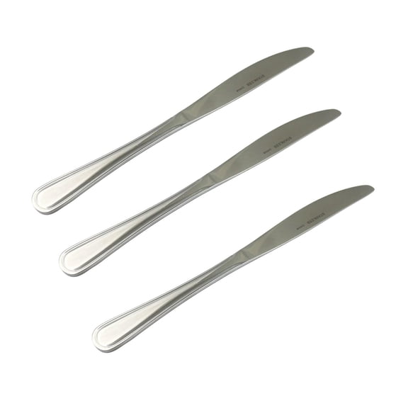 Mainstays Fleetline Stainless Steel Dinner Knife, 3 Piece Set, Silver, Adult