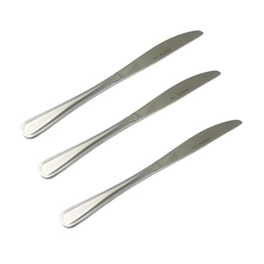 Mainstays Fleetline Couteau de table en acier inoxydable, ensemble de 3 pièces, argent, adulte