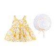 thumbnail image 1 of Vêtements d'Été pour Bébés Filles, Tout-Petits, Mignon, Sans Manches, Robes à Imprimé Floral, Ensemble avec Chapeau, Robe de Plage pour Enfants, 1 of 7