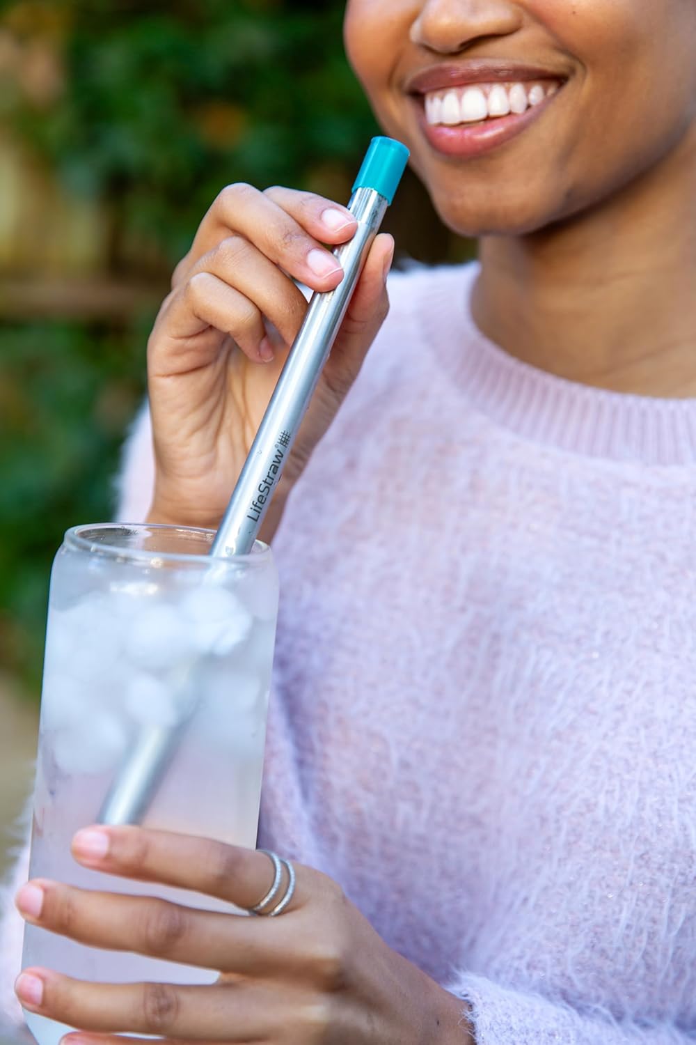 Paille filtrante en acier LifeStraw SIP 1 pièce avec étui de transport - Bleu sarcelle