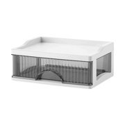 Meitianfacai Stackable Drawer Desktop Organizer, Transparent Plastic Drawer Storage Container, Desk Organizer, for Cosmetic Office Stationery Supplies Storage