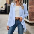 thumbnail image 2 of tarylea Hauts pour Femmes Tendance Col Rabattu Ourlet Irrégulier Cardigan Manches Longues Tunique Uni Décontractée Ample Hauts d'Automne, 2 of 8