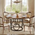 thumbnail image 3 of Fnova 47.24" Modern Round Dining Table for 4 with Wood Tabletop, Kitchen Table for Dining Room, Brown, 3 of 11