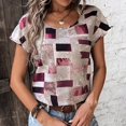 thumbnail image 2 of Liquidation d'Été! PEZHADA Femmes Tops, Sortie Tops for Femmes, Grande Taille Tops for Femmes, T-Shirt Ample à Manches Courtes Imprimé Col Rond Kaki TTG, 2 of 5
