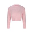thumbnail image 4 of Chandail pour Femmes Mode Femmes Confortable Décontracté Couleur Unie Manches Longues Col Rond Cardigan Chandail S-111 Rose-A L, 4 of 6