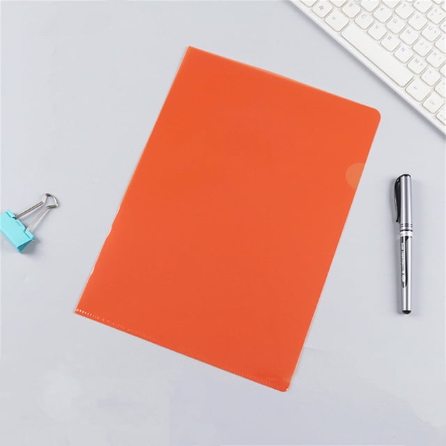 ZTTD 1 Pack Clear Document Folder Project Pockets, Clear Plastic Folders Sleeves, Documents Project Pockets,Plastic Document Folders Paper Poly Jacket Sleeves Folders Copy, A4 Letter Size, Orange