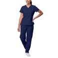 thumbnail image 1 of Sivvan Women's Scrub Set, Mock Wrap Top & Multi Pocket Cargo Pants, Available in 15 Colors, 1 of 6