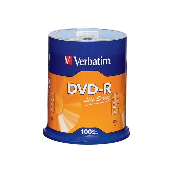 Verbatim Life Series - 100 x DVD-R - 4.7 GB (120min) 16x - spindle