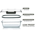 thumbnail image 4 of LuxeLine 5-Pack Borosilicate Glass Meal Prep Containers (36oz) - Airtight Lids, Stackable, Microwave/Oven/Freezer/Dishwasher Safe (4.5 Cup), 4 of 7