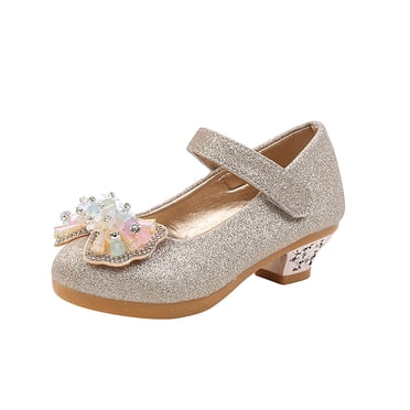 Pisexur Robe Fille shoes Mary Jane Mariage Fleur Demoiselles d'Honneur Talons Paillettes Chaussures Princesse pour Enfants Tout-Petits 3-12T