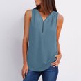 thumbnail image 3 of Cameland Camisoles d'Été Sans Manches pour Femmes à Fermeture Éclair, Tunique Décontractée à Col en V, Blouse à Manches Roulables, 3 of 7