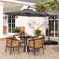 thumbnail image 4 of Gymax Parasol Suspendu Déporté Solaire de 10 Pi pour Patio avec 32 Lumières DEL, Gris, 4 of 10
