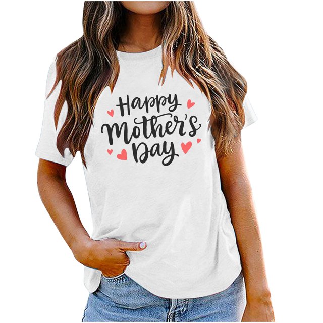 EQWLJWE Femmes Tops Oversize Graphique Print Tee Shirt en Vrac Manches Courtes Col Rond Épaule Décontractée Tee-Shirt Dégagement