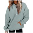 thumbnail image 1 of Timegard Hoodies for Women Drawstring Long Sleeve Sweatshirts Pullover Fall Winter Solid Color Tops, 1 of 5