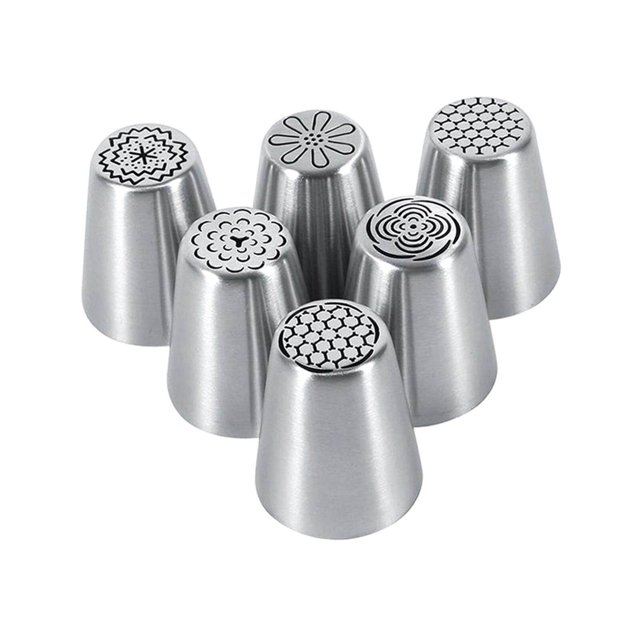 Ensemble de 6 Pcs de Embouts de Tuyauterie Russes Embouts de Glaçage Fleur Réutilisables