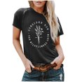 thumbnail image 1 of TSADFHJI T-Shirts pour Femmes Graphique T-Shirt pour Femme à Col Rond d'Été à la Mode Décontracté à Manches Courtes avec Petite Fleur Imprimée T-Shirt en Coton Coloré S Noir, 1 of 3