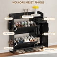 thumbnail image 4 of HOMCOM Armoire à Chaussures, Armoire de Rangement pour Chaussures Style Ferme avec Armoire Latérale Noire, 4 of 10